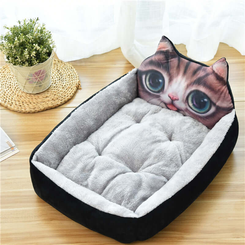 Luxurious Pet Bed for Dogs and Cats  Soft Velvet Luxurious Pet Bed  Large Luxurious Pet Bed in Grey  Comfortable Luxurious Pet Nest  Warm Luxurious Pet Bed Cushion